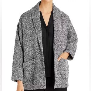 Eileen Fisher Shawl Collar Tweed Coat sz L